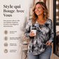 Haut pour femme à col V, à lacets et imprimé tie-dye