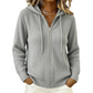 Cardigan en tricot zippé à capuche pour femme