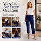Pantalon de costume court à taille haute pour femme