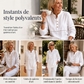 Haut col montant demi-boutonné pour femme, style décontracté et facile à porter