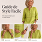 Haut col montant demi-boutonné pour femme, style décontracté et facile à porter