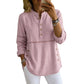 Haut col montant demi-boutonné pour femme, style décontracté et facile à porter