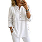 Haut col montant demi-boutonné pour femme, style décontracté et facile à porter