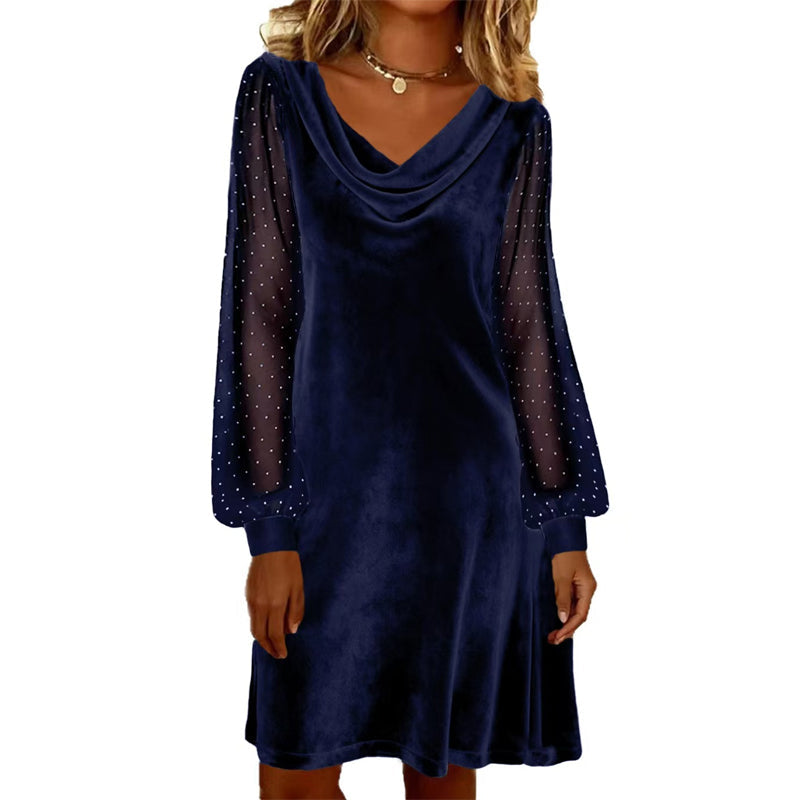 Robe fourreau élégante à col bénitier longueur genou pour femme