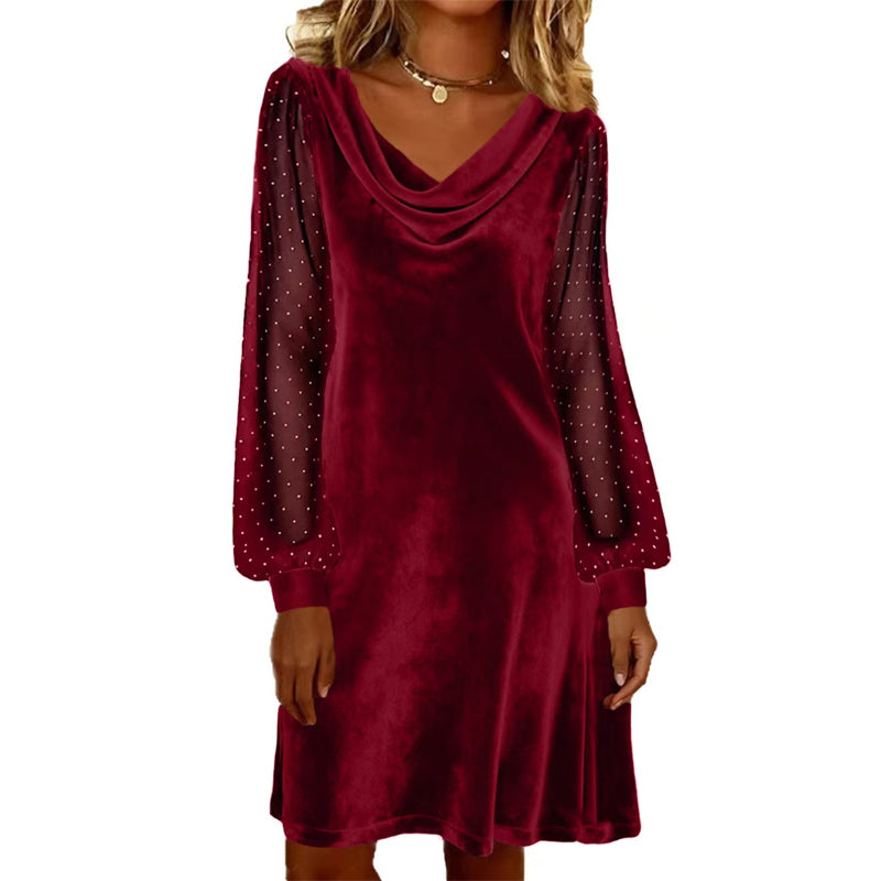 Robe fourreau élégante à col bénitier longueur genou pour femme