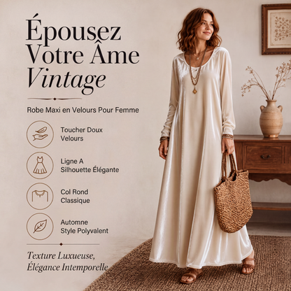 Robe longue élégante à manches longues pour femme