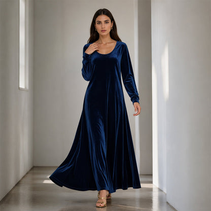 Robe longue élégante à manches longues pour femme