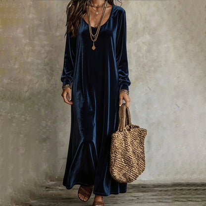 Robe longue élégante à manches longues pour femme