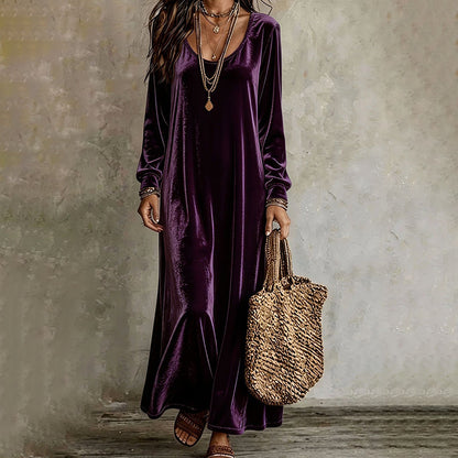 Robe longue élégante à manches longues pour femme