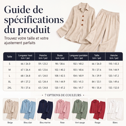Ensemble 2 pièces décontracté pour femme : haut à manches longues et pantalon