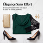 Robe élégante ligne A à col bénitier avec manches en dentelle