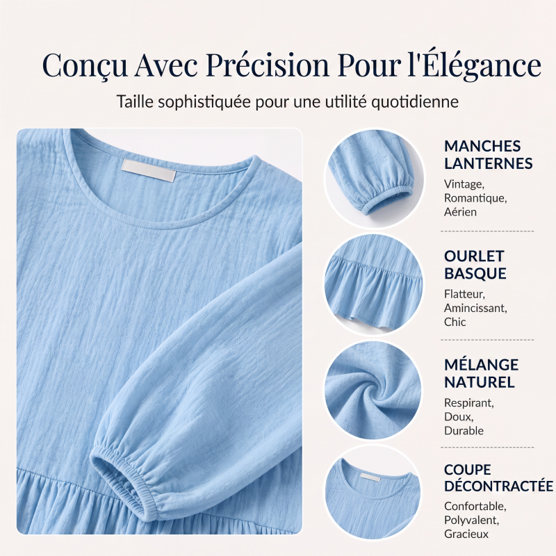 Top babydoll décontracté et ample pour femme