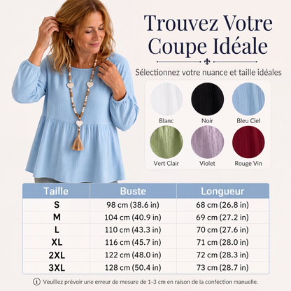 Top babydoll décontracté et ample pour femme