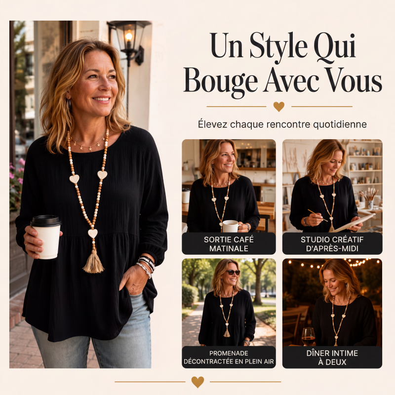 Top babydoll décontracté et ample pour femme