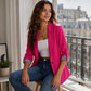 ☀️🧥Nouveautés - Cardigan-blazer épuré : tombé fluide et style polyvalent, du bureau à la soirée