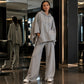 Ensemble cape à capuche ample et pantalon large pour femme