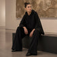 Ensemble cape à capuche ample et pantalon large pour femme