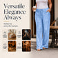 Pantalon droit à taille élastiquée pour femme