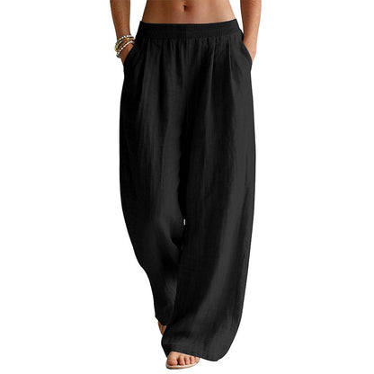 🌸Promotion exceptionnelle : 50 % de réduction👖 Pantalon femme à taille élastique et jambes larges – Coupe ample et flatteuse pour un confort et un style au quotidien 🤍