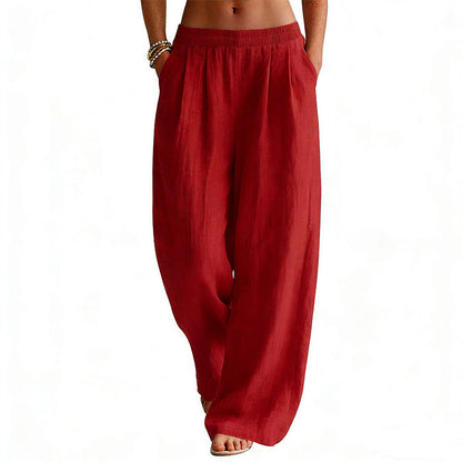 🌸Promotion exceptionnelle : 50 % de réduction👖 Pantalon femme à taille élastique et jambes larges – Coupe ample et flatteuse pour un confort et un style au quotidien 🤍