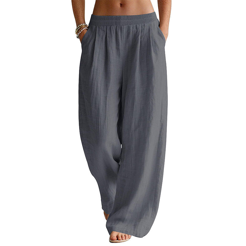 🌸Promotion exceptionnelle : 50 % de réduction👖 Pantalon femme à taille élastique et jambes larges – Coupe ample et flatteuse pour un confort et un style au quotidien 🤍
