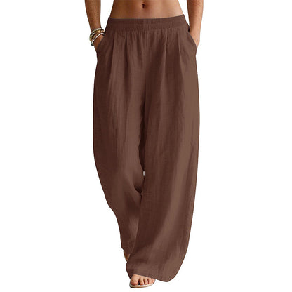 🌸Promotion exceptionnelle : 50 % de réduction👖 Pantalon femme à taille élastique et jambes larges – Coupe ample et flatteuse pour un confort et un style au quotidien 🤍