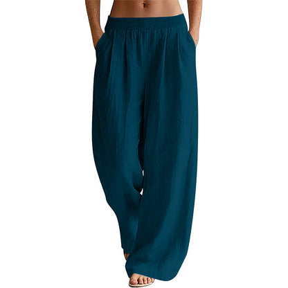 🌸Promotion exceptionnelle : 50 % de réduction👖 Pantalon femme à taille élastique et jambes larges – Coupe ample et flatteuse pour un confort et un style au quotidien 🤍