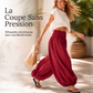 Pantalon sarouel décontracté pour femme avec taille élastique froncée
