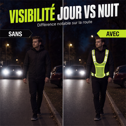 🦺 50% DE RÉDUCTION! 🏃 Gilet réfléchissant haute visibilité – Ajustable, léger & poche intégrée – Sécurité optimale pour la course, le vélo et les déplacements 🌙
