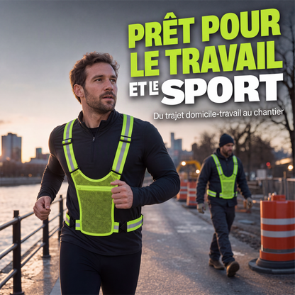 🦺 50% DE RÉDUCTION! 🏃 Gilet réfléchissant haute visibilité – Ajustable, léger & poche intégrée – Sécurité optimale pour la course, le vélo et les déplacements 🌙