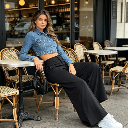 Pantalons de détente palazzo amples et confortables pour femme