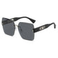 🕶️ -50% ! ✨ Lunettes de Soleil Carrées Sans Bord pour Femmes – Résine HD UV400 & Métal – Design Oversize avec Perles Décoratives pour Look Urbain Chic 💎
