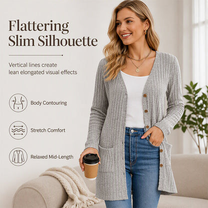 🌸 Nouveautés automne 2026 ✨ Cardigan mi-long en maille avec poches