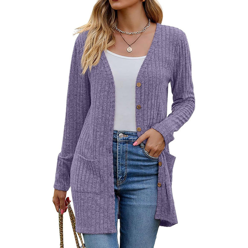 🌸 Nouveautés automne 2026 ✨ Cardigan mi-long en maille avec poches
