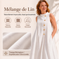 Robe longue chic sans manches à boutons pour femme