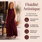 Robe longue chic sans manches à boutons pour femme
