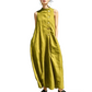 Robe longue chic sans manches à boutons pour femme