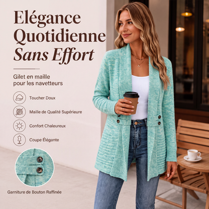 Cardigan en maille croisé décontracté pour femme