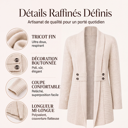 Cardigan en maille croisé décontracté pour femme