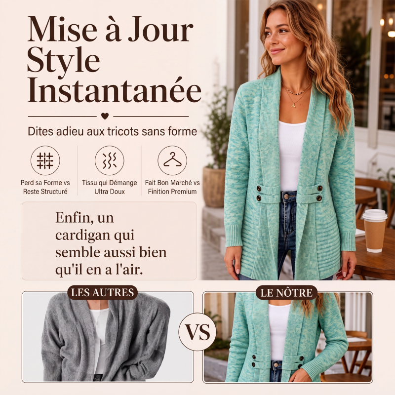 Cardigan en maille croisé décontracté pour femme
