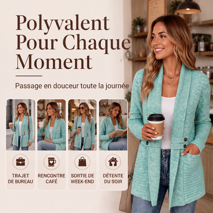 Cardigan en maille croisé décontracté pour femme