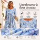 Robe imprimée à manches courtes pour femme avec poches