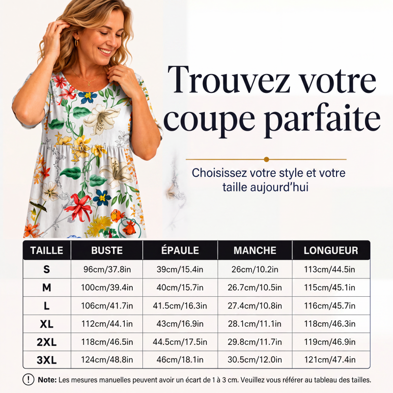 Robe imprimée à manches courtes pour femme avec poches