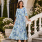 Robe imprimée à manches courtes pour femme avec poches