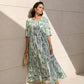 Robe imprimée à manches courtes pour femme avec poches