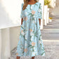 Robe imprimée à manches courtes pour femme avec poches
