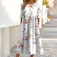 Robe imprimée à manches courtes pour femme avec poches