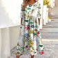 Robe imprimée à manches courtes pour femme avec poches