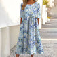 Robe imprimée à manches courtes pour femme avec poches