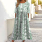 Robe imprimée à manches courtes pour femme avec poches